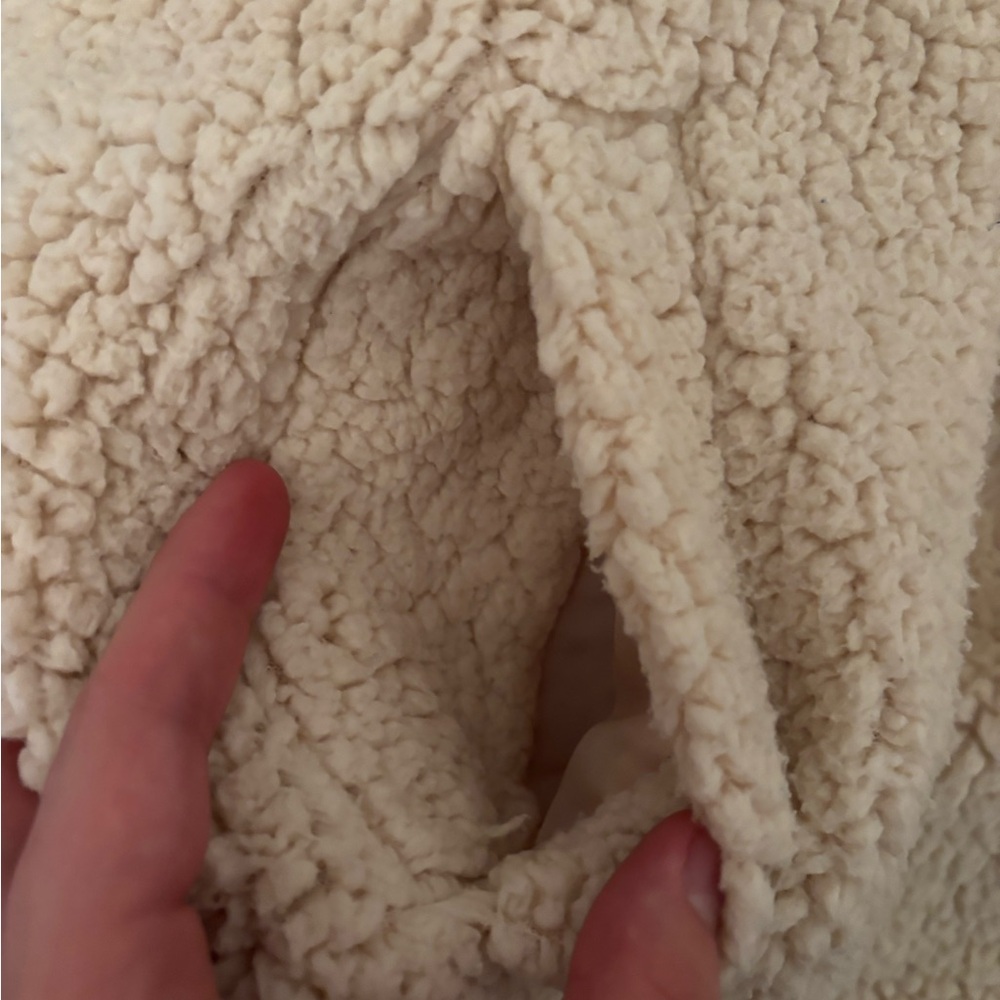 Cream Sherpa Zippered Jacket - Picture 4 of 5